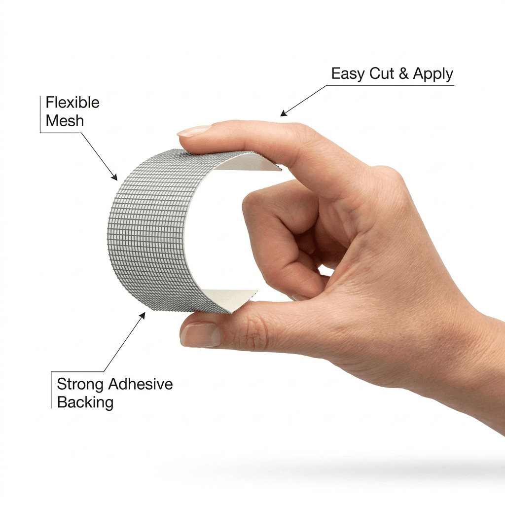 Flexible mesh with strong backing